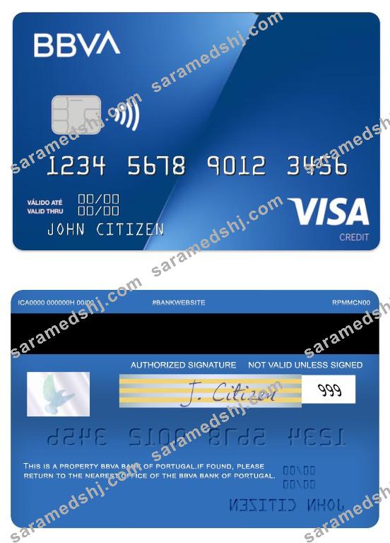 Portugal BBVA Bank visa credit card